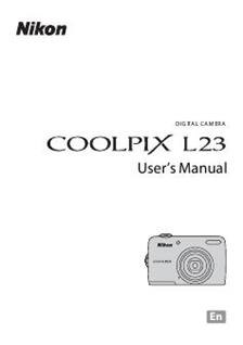 Nikon Coolpix L23 manual. Camera Instructions.