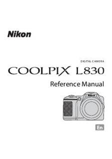 Nikon Coolpix L830 manual. Camera Instructions.
