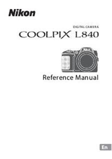 Nikon Coolpix L840 manual. Camera Instructions.
