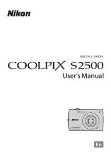Nikon Coolpix S2500 manual. Camera Instructions.