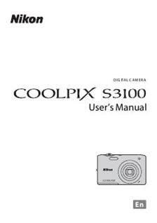 Nikon Coolpix S3100 manual. Camera Instructions.