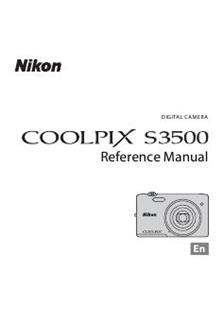 Nikon Coolpix S3500 manual. Camera Instructions.
