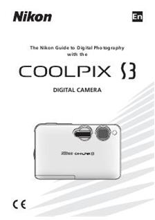 Nikon Coolpix S3 manual. Camera Instructions.