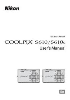Nikon Coolpix S610 manual. Camera Instructions.