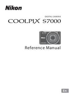 Nikon Coolpix S7000 manual. Camera Instructions.