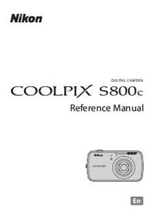 Nikon Coolpix S800 c manual. Camera Instructions.