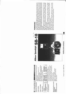Nikon Flash - all manual. Camera Instructions.
