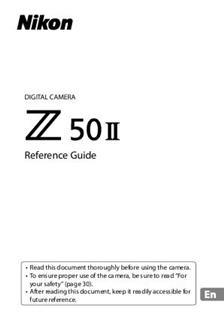 Nikon Z50 II manual. Camera Instructions.
