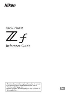 Nikon Zf manual. Camera Instructions.