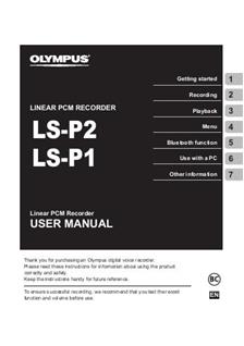 Olympus LS P1 manual. Camera Instructions.