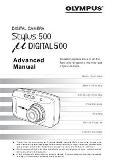 Olympus Mju Digital 500 manual. Camera Instructions.