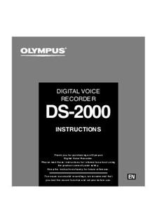 Olympus DS 2000 manual. Camera Instructions.