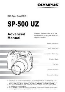 Olympus SP 500 UZ manual. Camera Instructions.