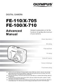 Olympus FE 110 manual. Camera Instructions.