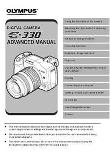 Olympus E 330 manual. Camera Instructions.