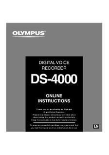 Olympus DS 4000 manual. Camera Instructions.
