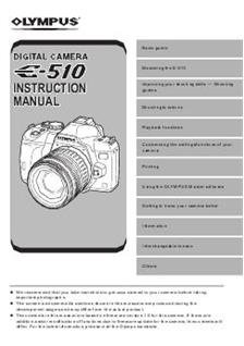 Olympus E 510 manual. Camera Instructions.