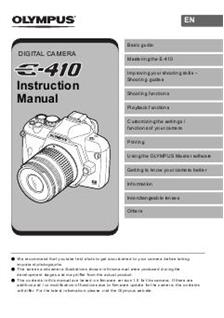 Olympus E 410 manual. Camera Instructions.
