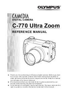 Olympus C 770 UZ manual. Camera Instructions.