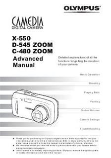 Olympus C 480 Zoom manual. Camera Instructions.