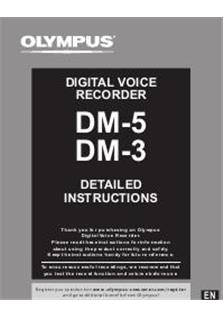 Olympus DM 3 manual. Camera Instructions.