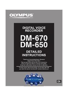Olympus DM 670 manual. Camera Instructions.