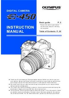 Olympus E 450 manual. Camera Instructions.