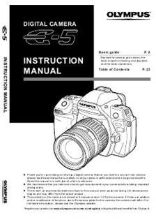 Olympus E 5 manual. Camera Instructions.