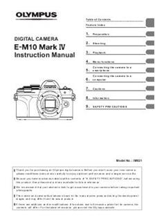 Olympus OM D E M10 MK IV manual. Camera Instructions.