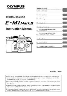 Olympus OM D E M1 V2 manual. Camera Instructions.