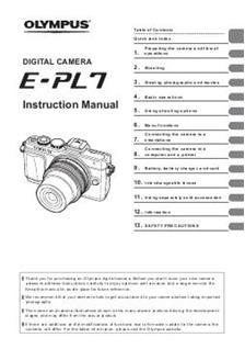 Olympus E PL7 manual. Camera Instructions.