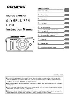 Olympus E PL8 manual. Camera Instructions.