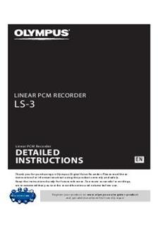 Olympus LS 3 manual. Camera Instructions.