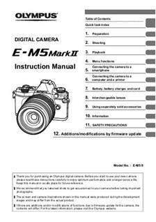 Olympus  OM 5 MKII manual. Camera Instructions.