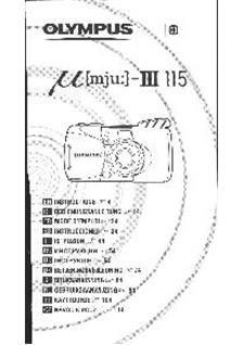 Olympus Mju Zoom 115 Printed Manual