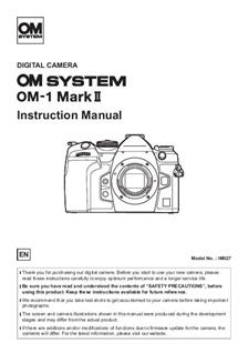 Olympus OM 1 MK II manual. Camera Instructions.