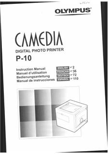 Olympus P 10 manual. Camera Instructions.