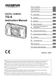 Olympus TG 6 Tough manual. Camera Instructions.