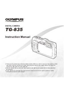 Olympus TG 835 manual. Camera Instructions.