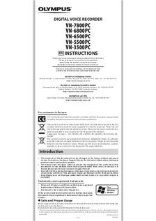Olympus VN 7800 PC manual. Camera Instructions.
