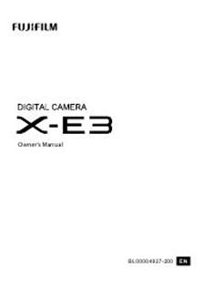 Fujifilm X E3 manual. Camera Instructions.