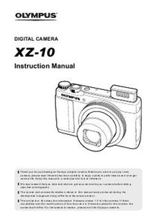 Olympus XZ 10 manual. Camera Instructions.