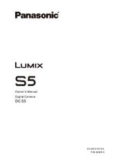 Panasonic Lumix S5 manual. Camera Instructions.
