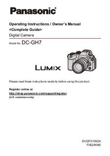 Panasonic Lumix GH7 manual. Camera Instructions.