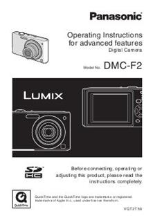 Panasonic Lumix F2 manual. Camera Instructions.
