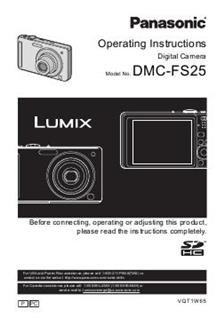 Panasonic Lumix FS25 manual. Camera Instructions.