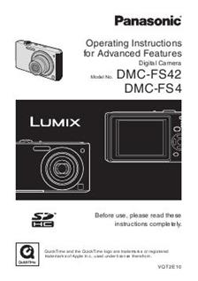 Panasonic Lumix FS4 manual. Camera Instructions.