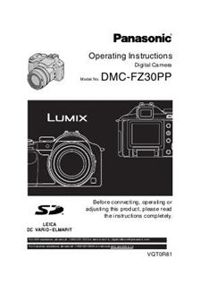 Panasonic Lumix FZ30 manual. Camera Instructions.