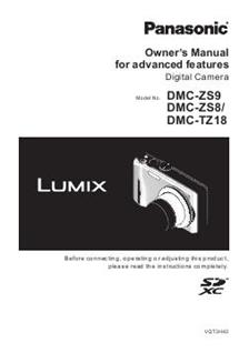 Panasonic Lumix ZS8 manual. Camera Instructions.