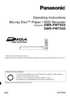 Panasonic DMR PWT550 manual. Camera Instructions.